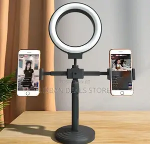 Double Stand Holder With 6-Inch Ring Light