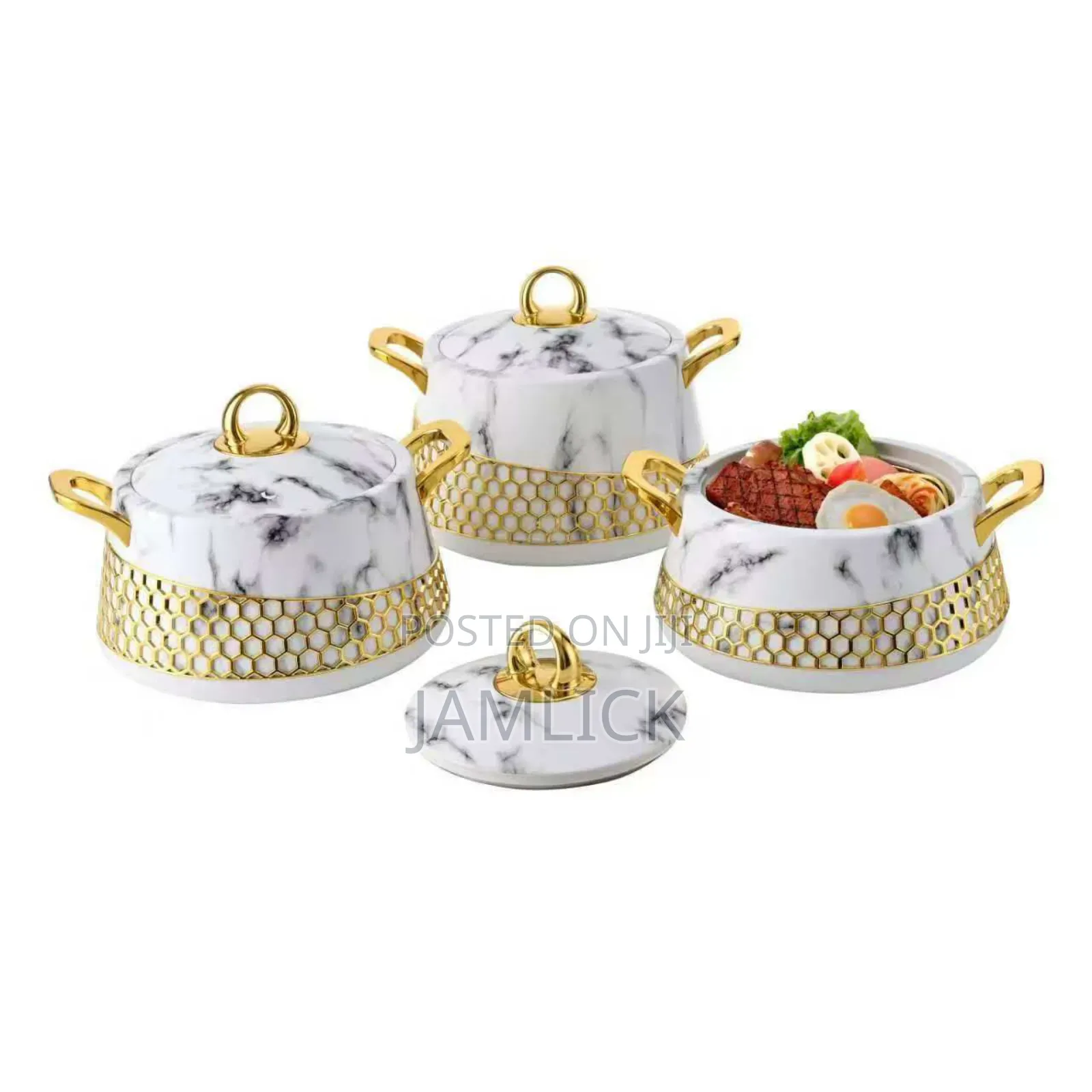 3pcs Marble Greyhot Pot Set - Jf