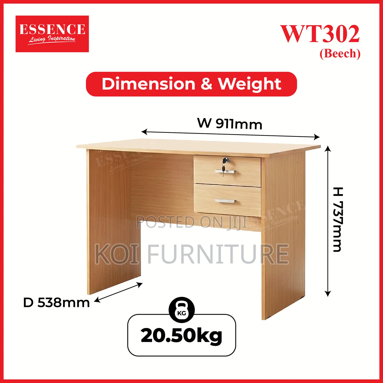 Office Desk : 1.2 Meters Study/ Computer Desk With Drawers
