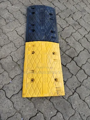 Rubber Speed Bump or Hump Used for Traffic Calming.