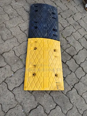 Rubber Speed Bump or Hump Used for Traffic Calming.