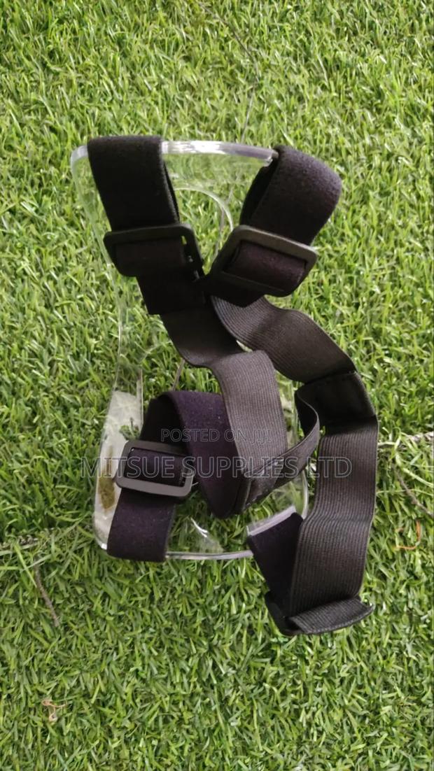 Clear Plastic Face Mask/Nose Guard With Black Strap to Secure on Face - thumbnail 2