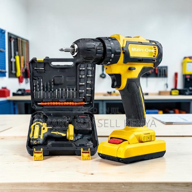 High Torque Output Cordless Drill With Drilling and Impact Functions - main view