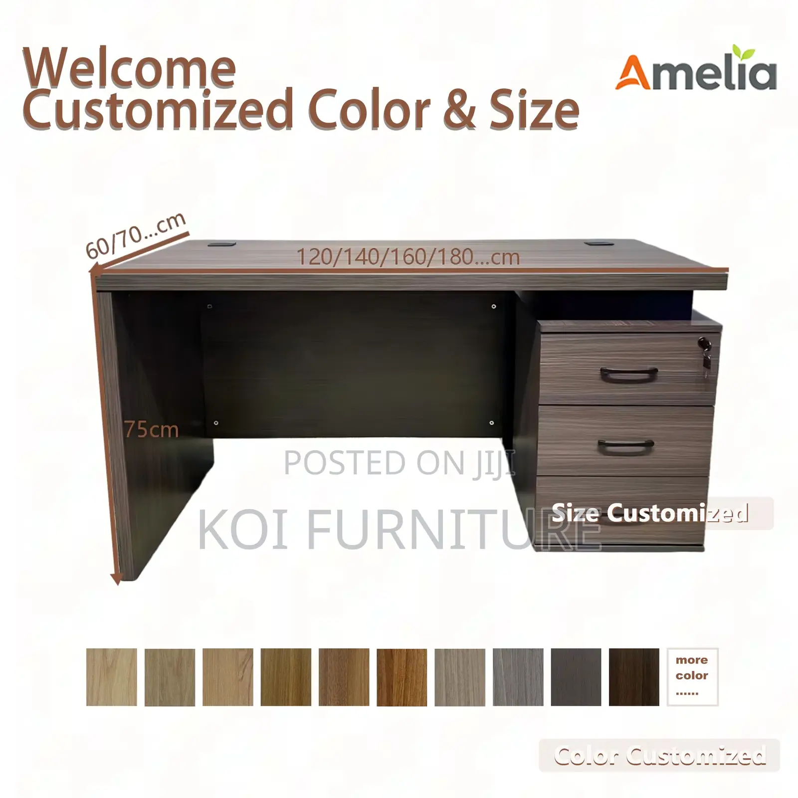 Office Desk : Modern 1400mm Executive Office Desk