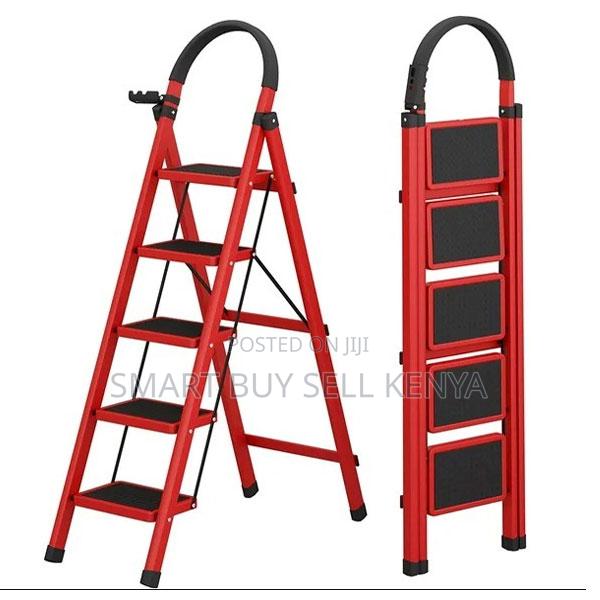 Portable Foldable 5 Step Ladder Stepladder With Strong Aluminium Frame