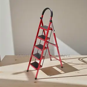 Anti-Slip Step Surfaces Foldable 5 Step Ladder Stepladder