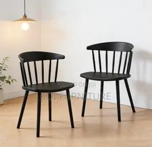Office Chair : Black Plastic Nordic Dining Chair
