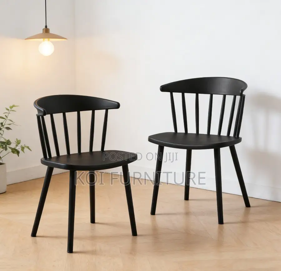 Office Chair : Black Plastic Nordic Dining Chair