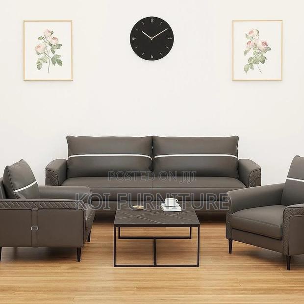 Office Sofa: Modern Upholstered Office Reception Sofa -5 Seater - thumbnail 2