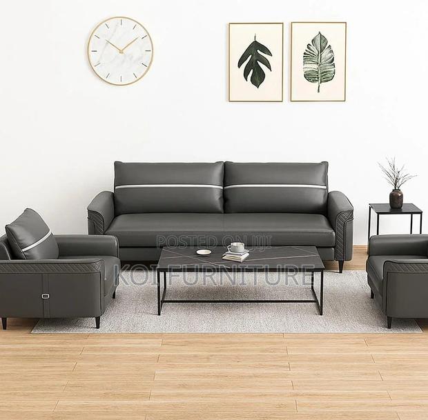 Office Sofa: Modern Upholstered Office Reception Sofa -5 Seater - thumbnail 3