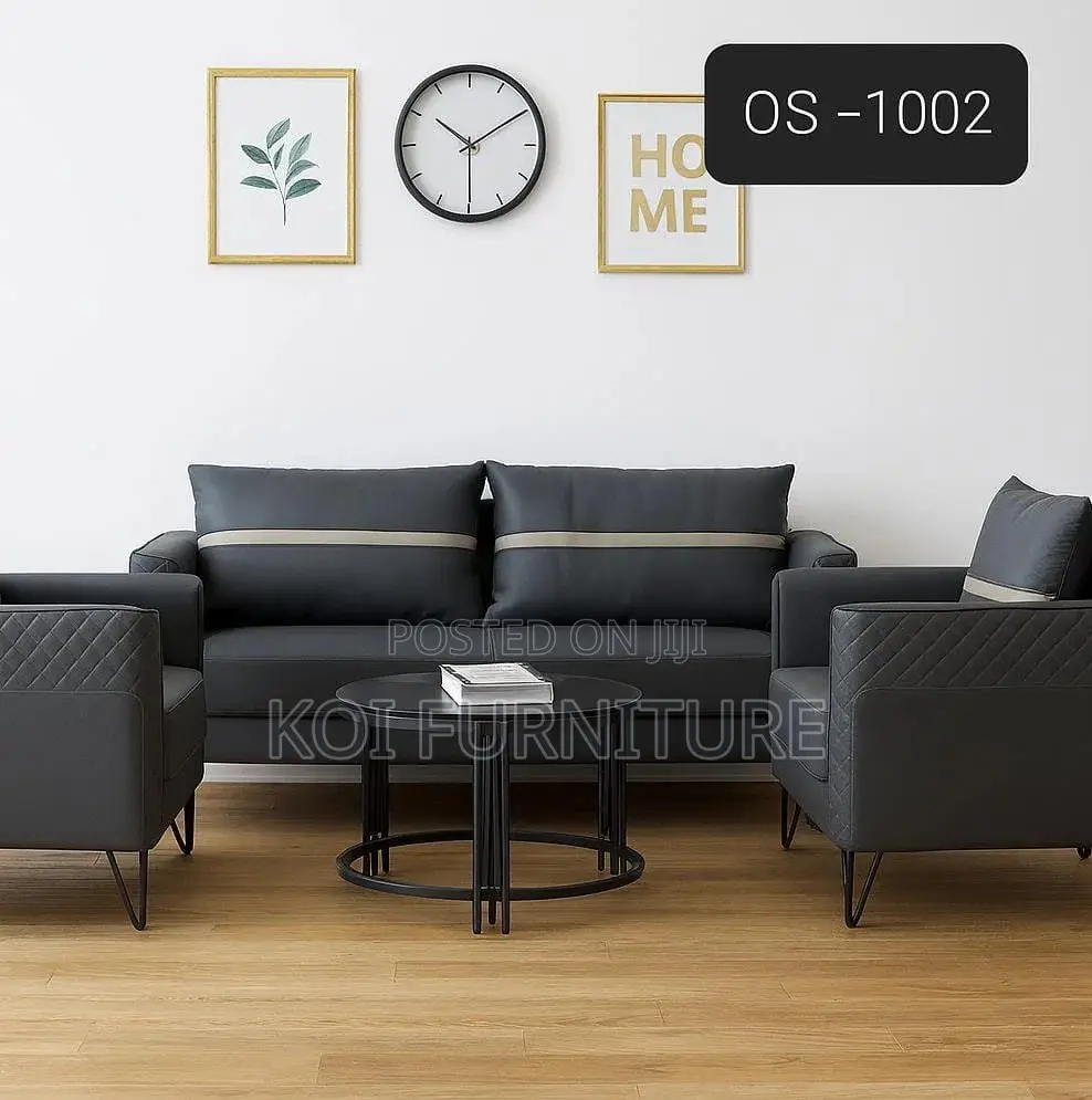 Office Sofa: Modern Upholstered Office Reception Sofa -5 Seater