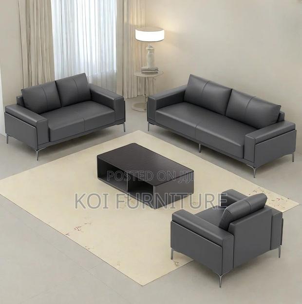 Office Sofa: Modern Upholstered Office Reception Sofa -5 Seater - thumbnail 5