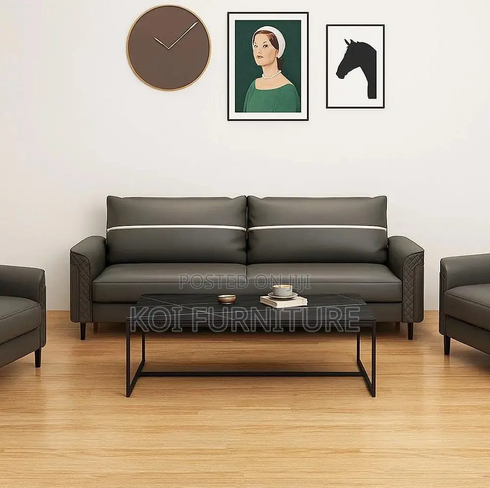 Office Sofa: Modern Upholstered Office Reception Sofa -5 Seater