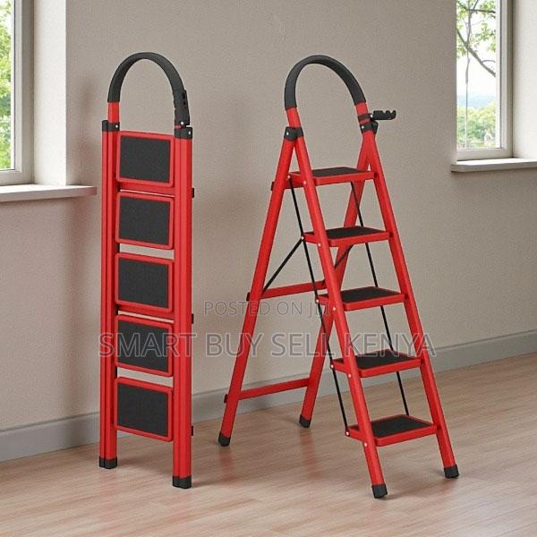 Easy to Clean Surface Non Slip Foldable 5 Step Ladder Stepladder - main view