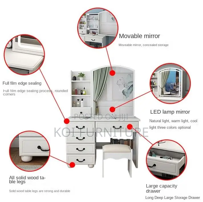 Vanity Set : Modern Vanity Dressing Table With Led Lighting