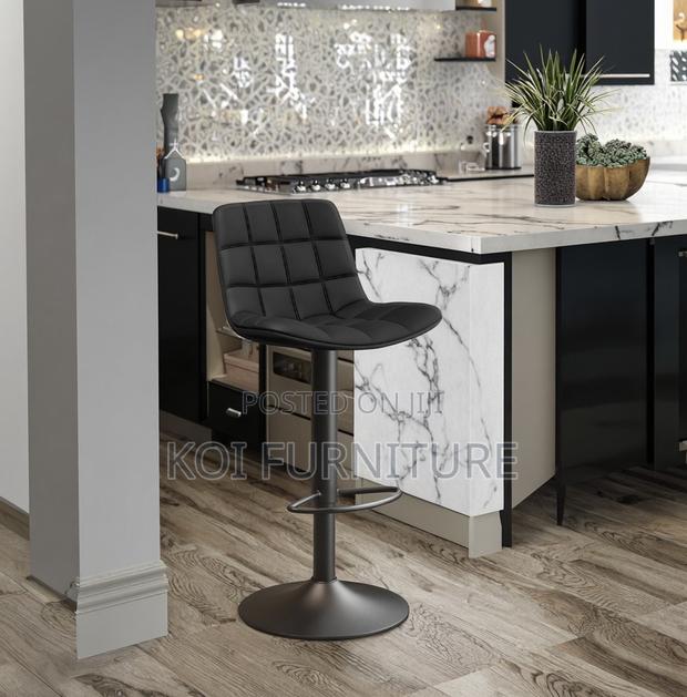 Barstool : Adjustable Swivel Barstool -Leather and Adjustable - thumbnail 5