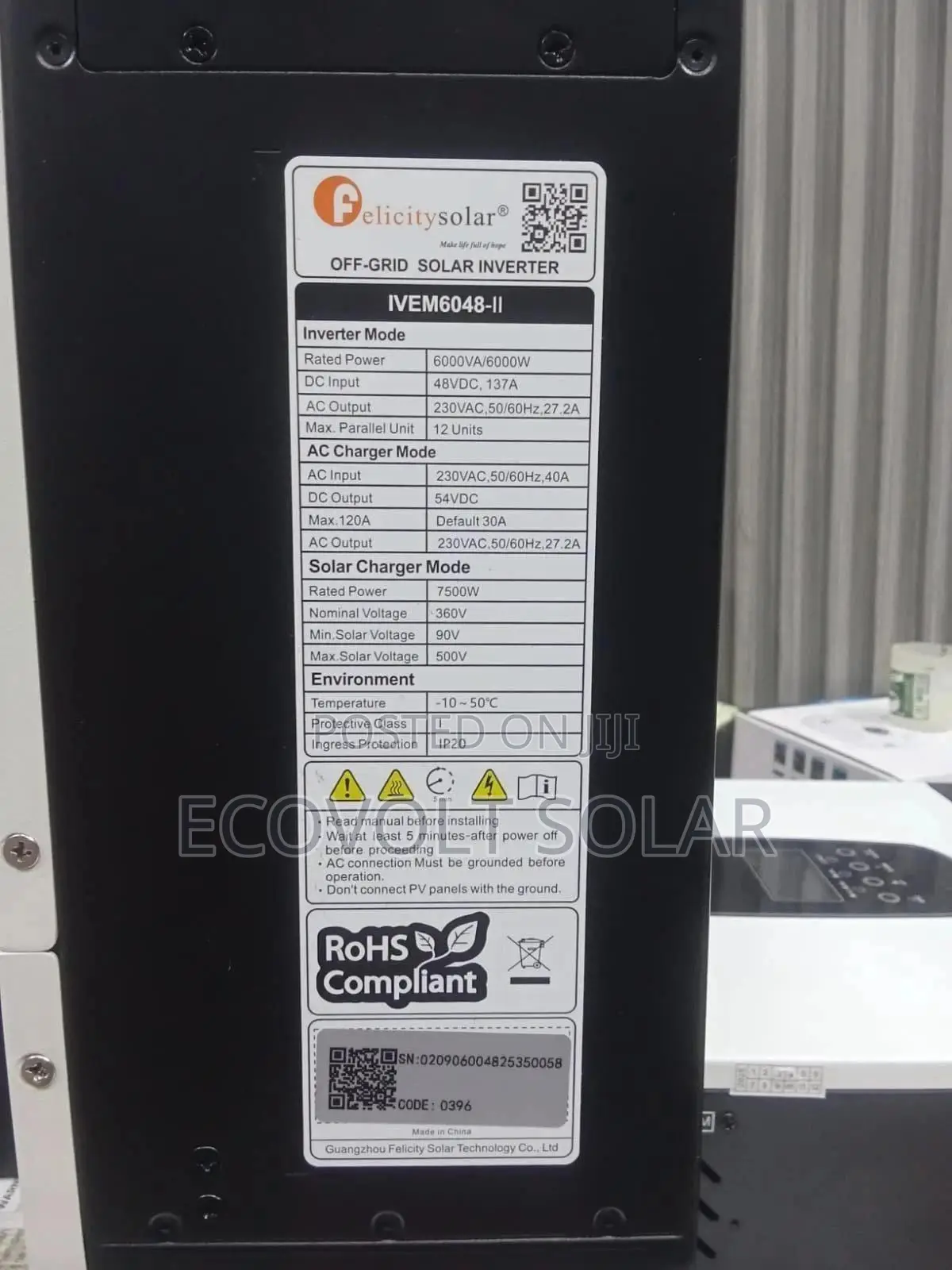 Felicity 6kw 48v 137a Hybrid Inverter