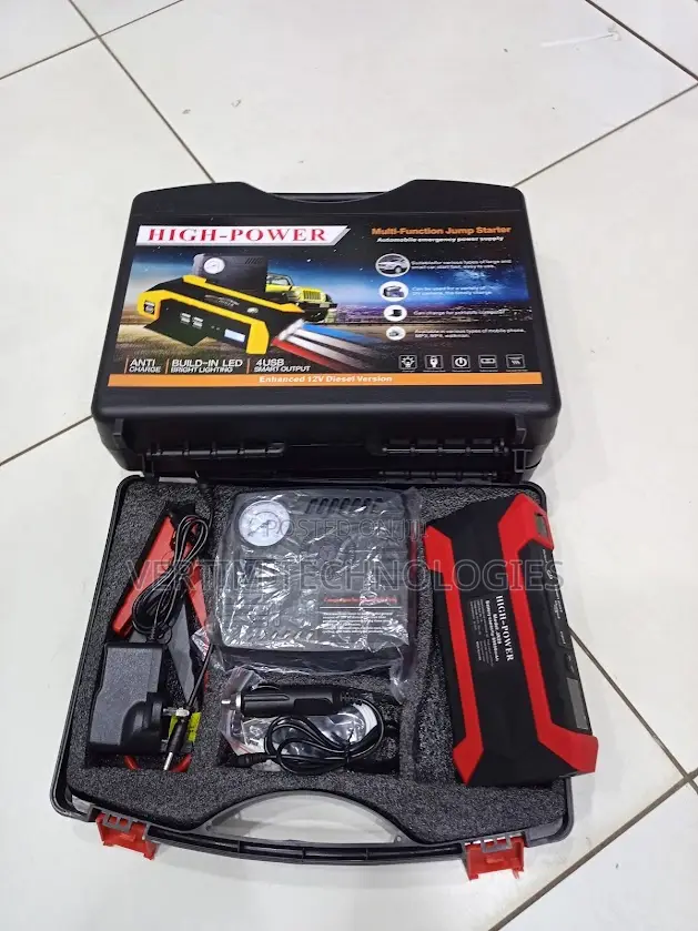 Emergency 12v Car Jump Starter With Inflator 99800mah Battery