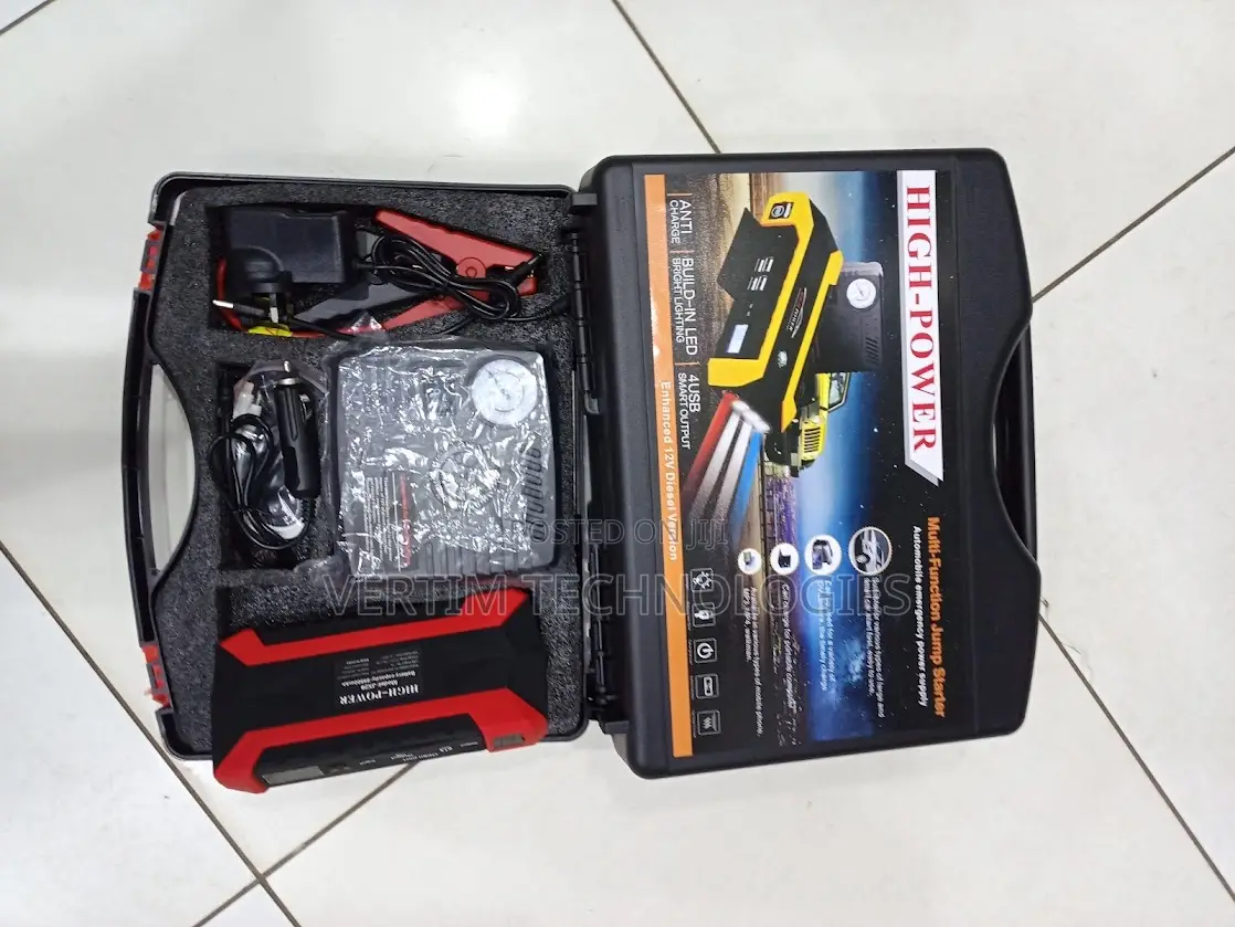 Compact Design 12v 99800mah Jump Starter With Air Compressor Pump