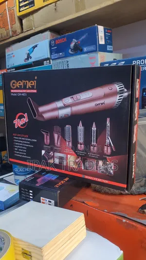 Gemei 7-in-1 Hot Air Styler Multi-Functional Hair Styling Tool