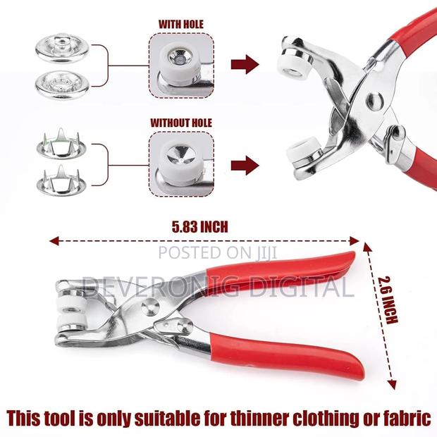 Metallic Snup Button Pliers + 100pc Button Est - thumbnail 2