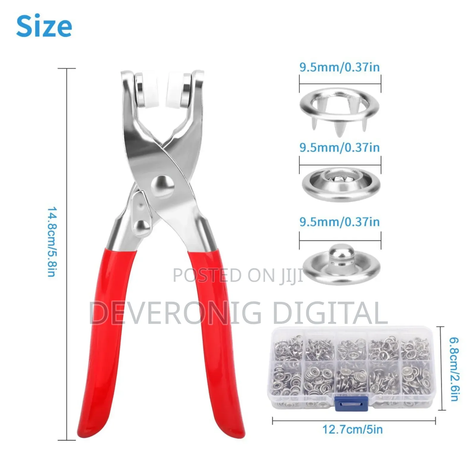 Metallic Snup Button Pliers + 100pc Button Est