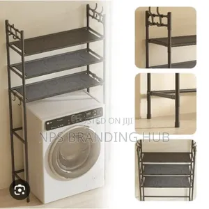 30kg Detachable Metallic 3 Layer Washing Machine Rack With Hooks P.O