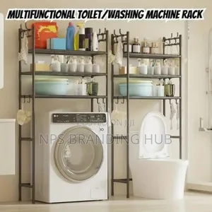 30kg Detachable Metallic 3 Layer Washing Machine Rack With Hooks P.O