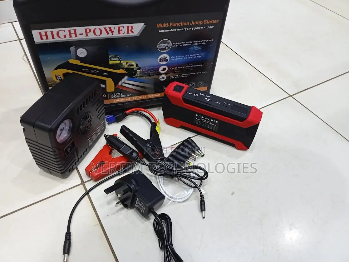 Large Capacity 12v 99800mah Jump Starter With Tire Inflator