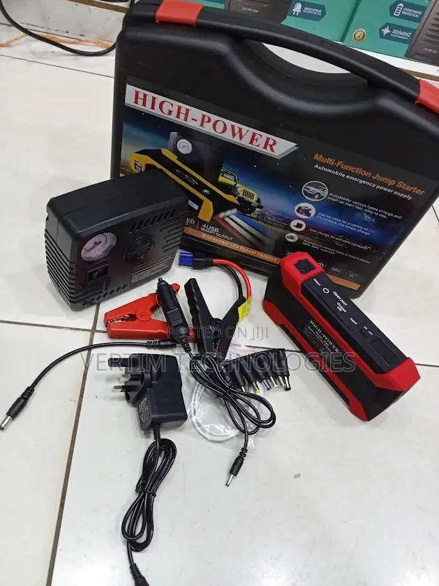Portable High Power 12v 99800mah Jump Starter With Tire Inflator