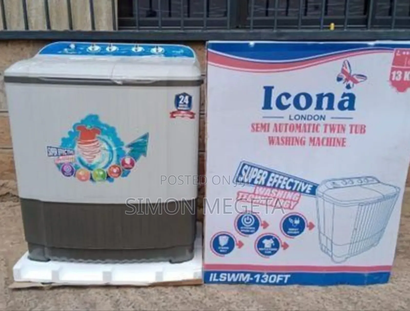 Icona Twin Tub Washing Machine – 13kg Capacity
