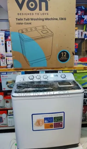 Von Twin Tub 13kg Washing Machine (White)