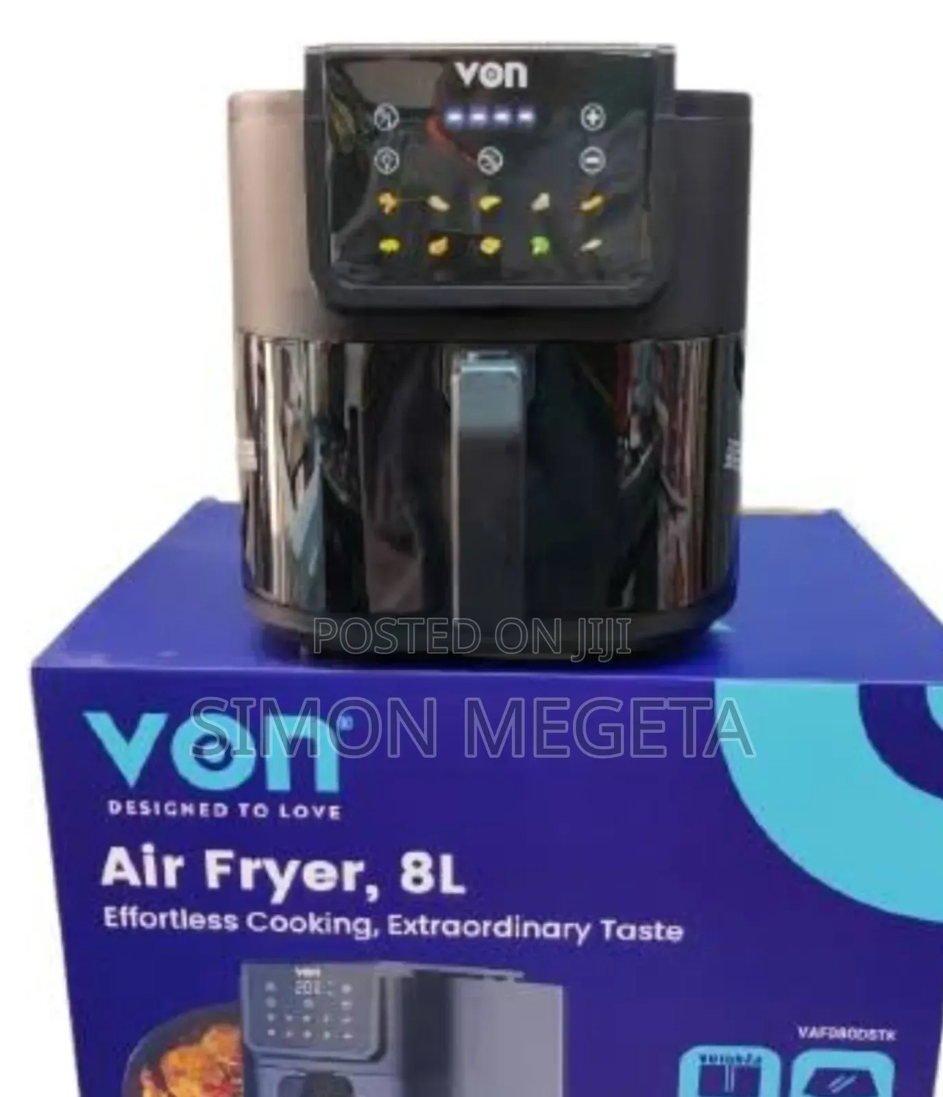 Von Digital 8l Air Fryer – Sleek Slim Design