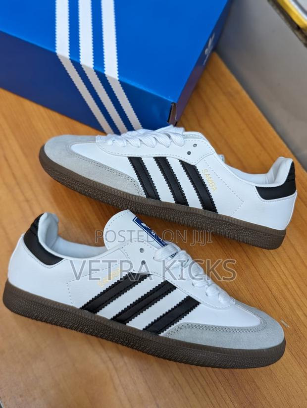 Adidas Samba White Sneakers – Classic Single Sole Casual Shoes