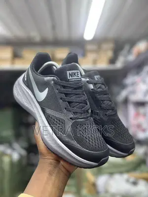 Nike Zoom Running Shoes Black Gray – Sleek Performance Sneakers