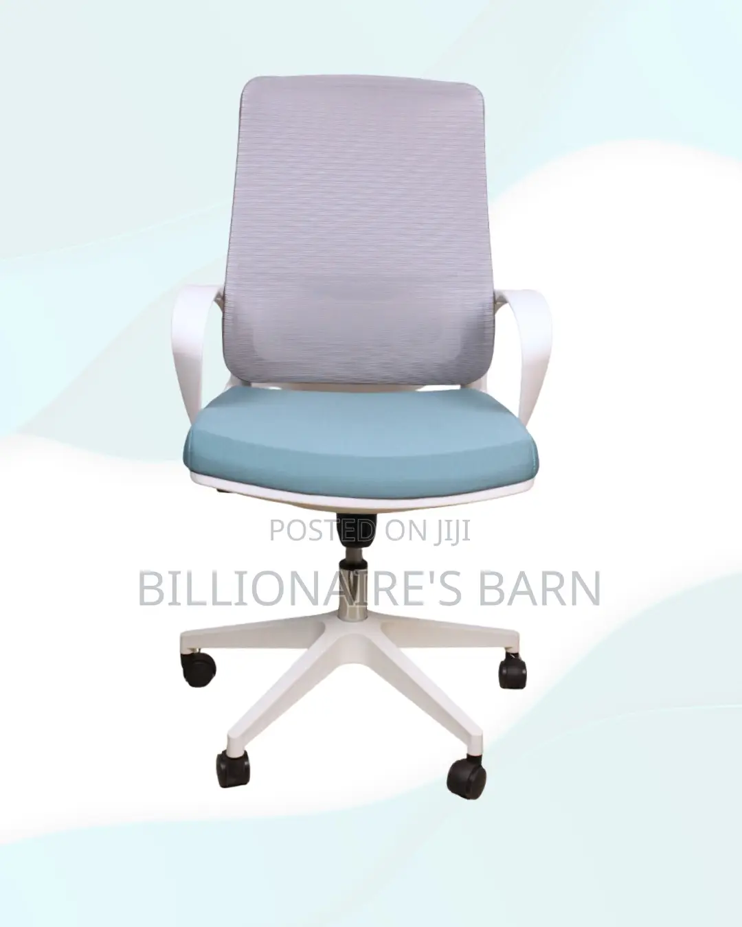 White Ergonomic Mesh Office Chair Mid Back Lumbar Support Adjustable
