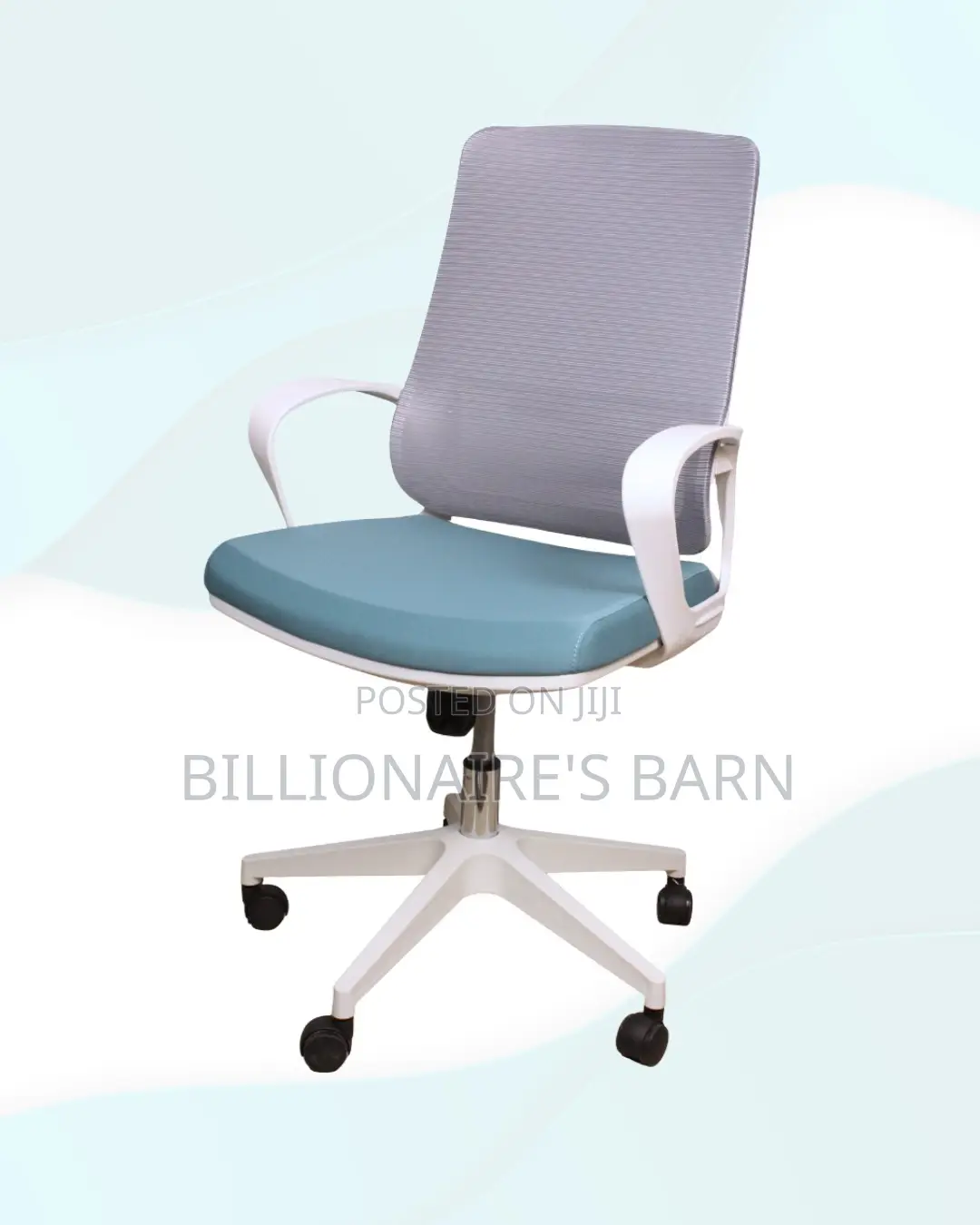 White Ergonomic Mesh Office Chair Mid Back Lumbar Support Adjustable