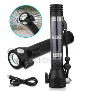Solar Tactical Flashlight Rechargeable Led Emergency Torch Power Bank