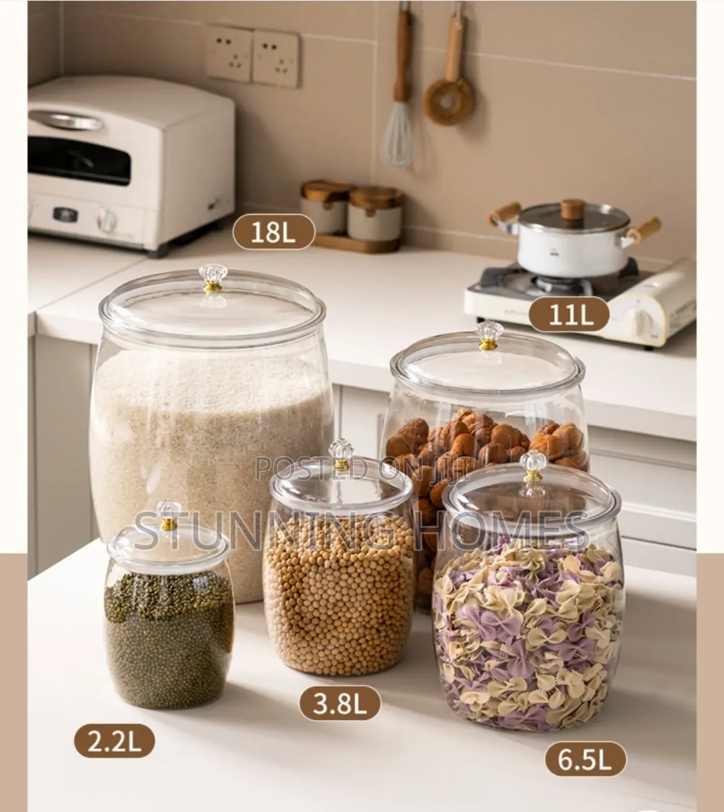 Clear Cereals Organizer Jars