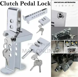 Car Anti Theft Pedal Lock Stainless Steel Clutch Brake Lock 8