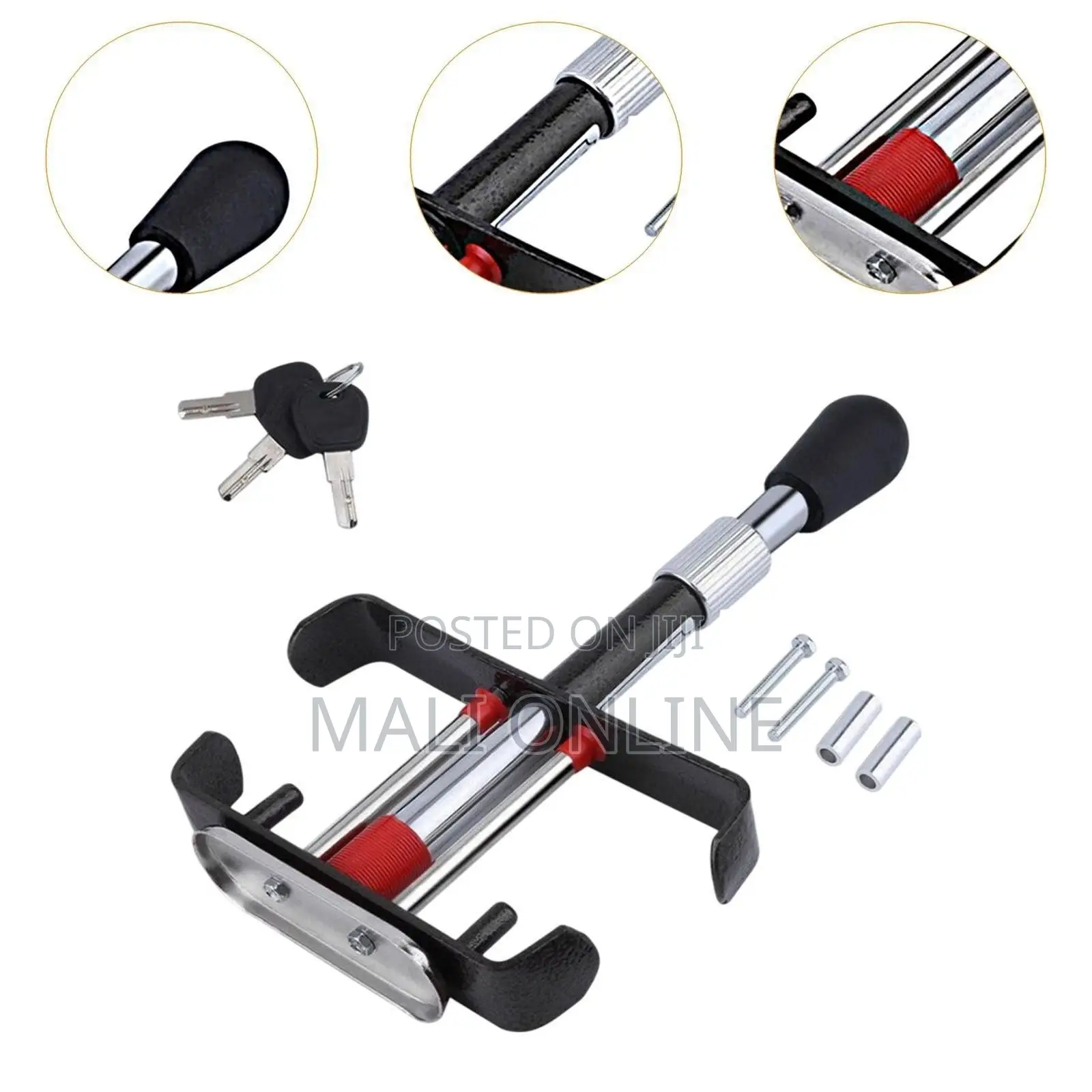 Car Anti Theft Pedal Lock Heavy Duty Steel Brake Clutch Lock Adjustabl
