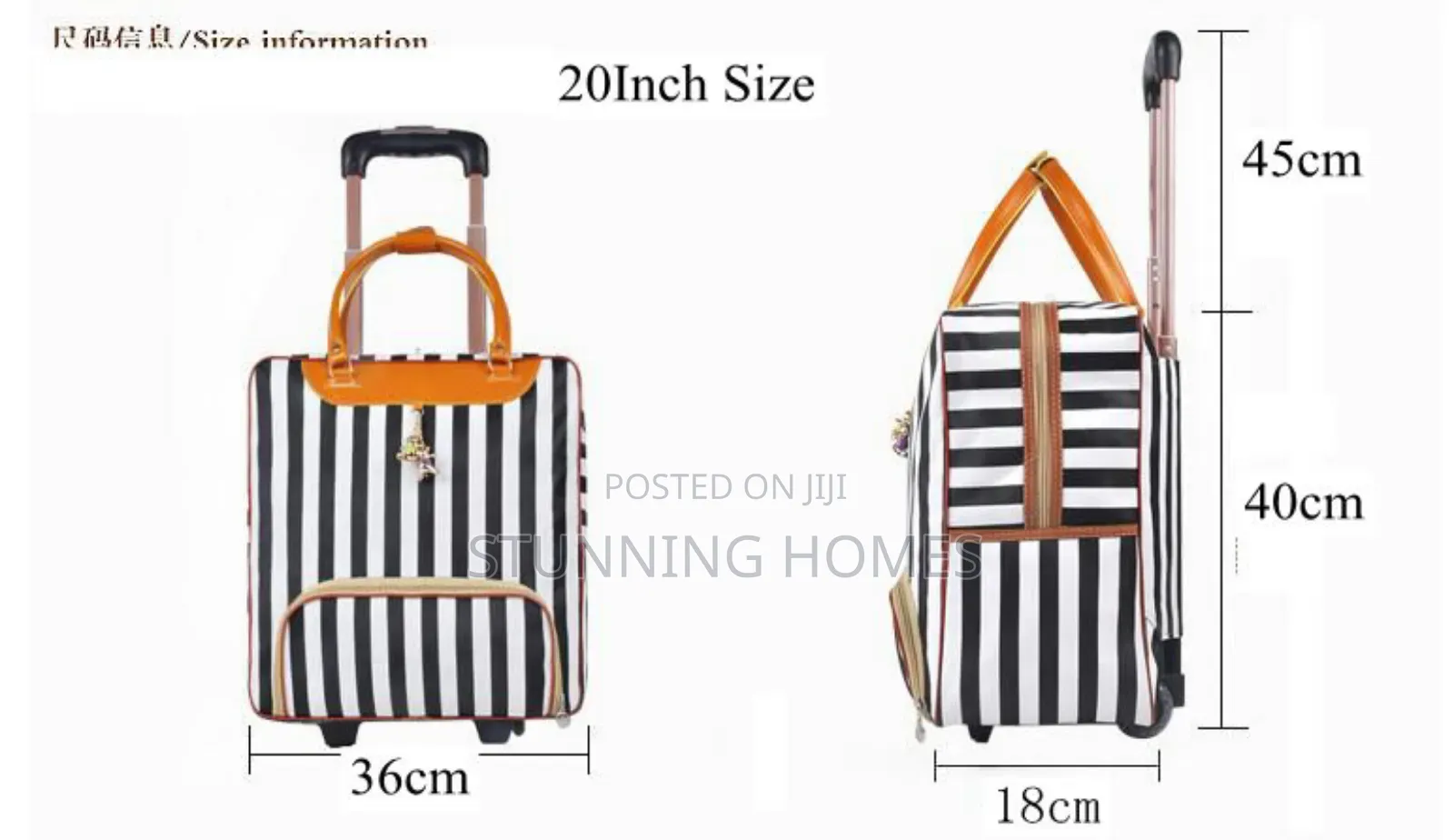 Stripped Travel Suitcase/ Bag Available