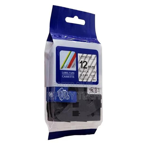 Brother 12mm X 8m Black on Clear Labeling Tape Cassette Compatible ()