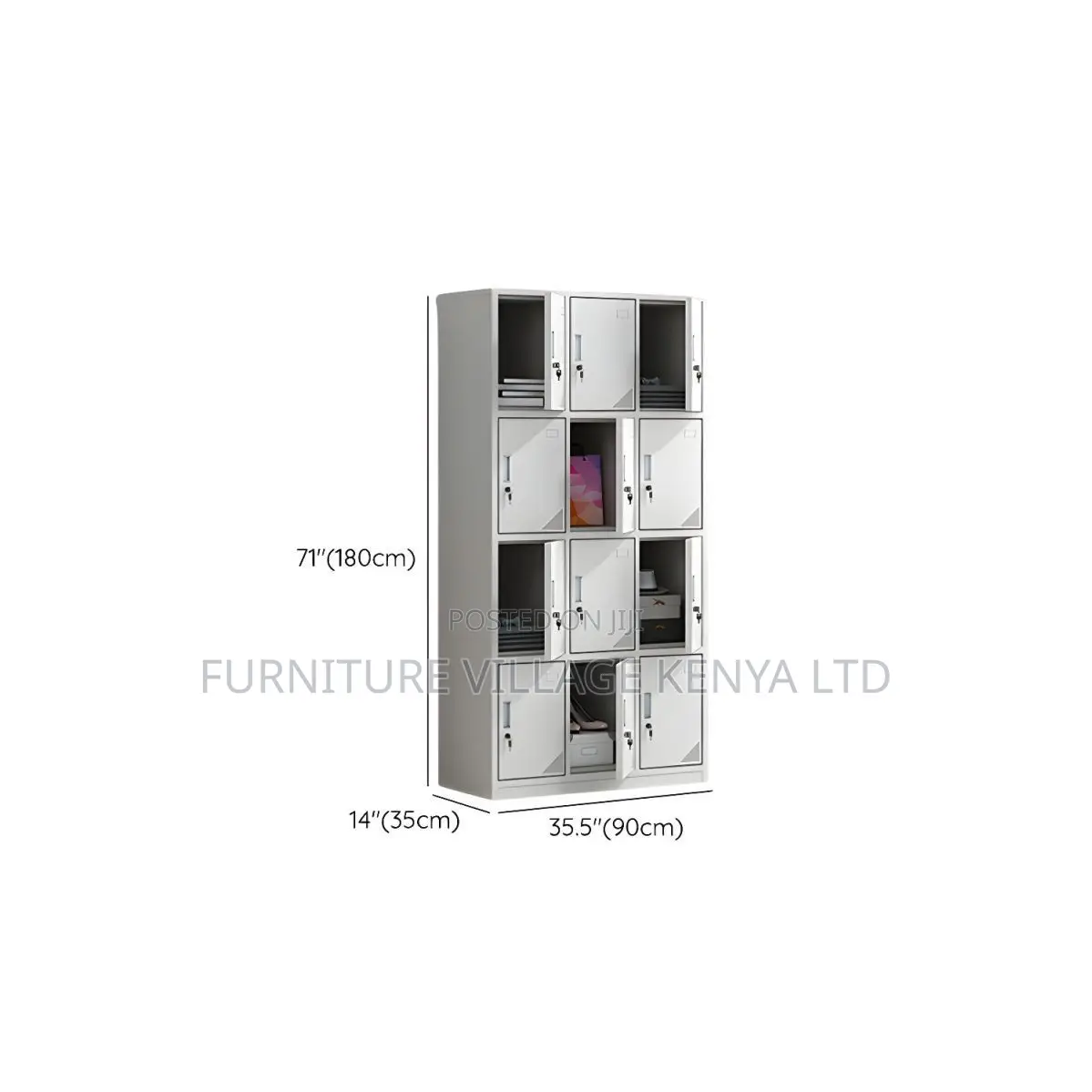 Office Cabinet; 12-locker Steel Storage Cabinet