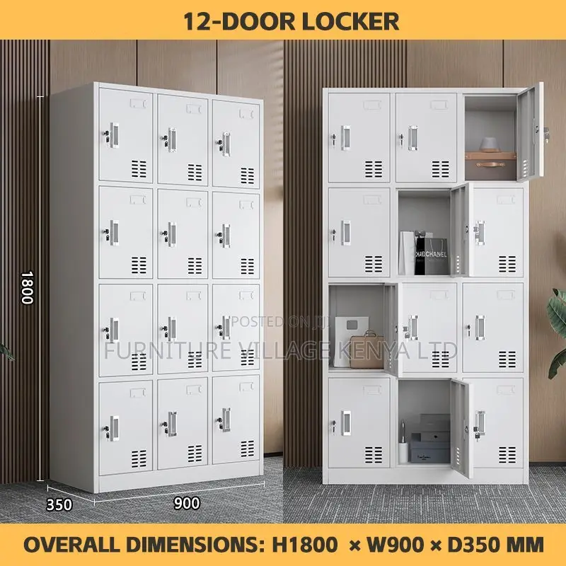 Office Cabinet; 12-locker Steel Storage Cabinet