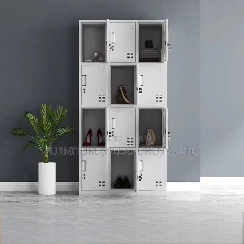 Office Cabinet; 12-locker Steel Storage Cabinet