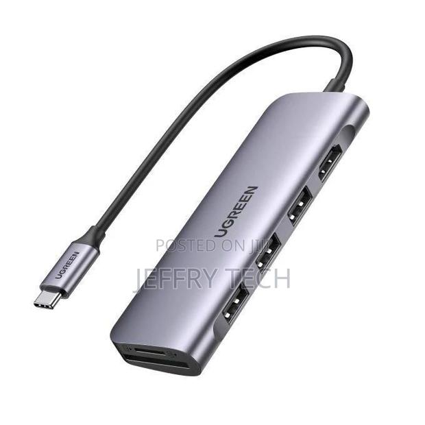 Ugreen 3 Port 6 in 1 Adapter, Type C to Usb 3.0 + Hdmi Card Reader