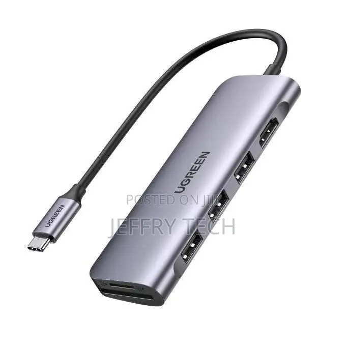 Ugreen 3 Port 6 in 1 Adapter, Type C to Usb 3.0 + Hdmi Card Reader