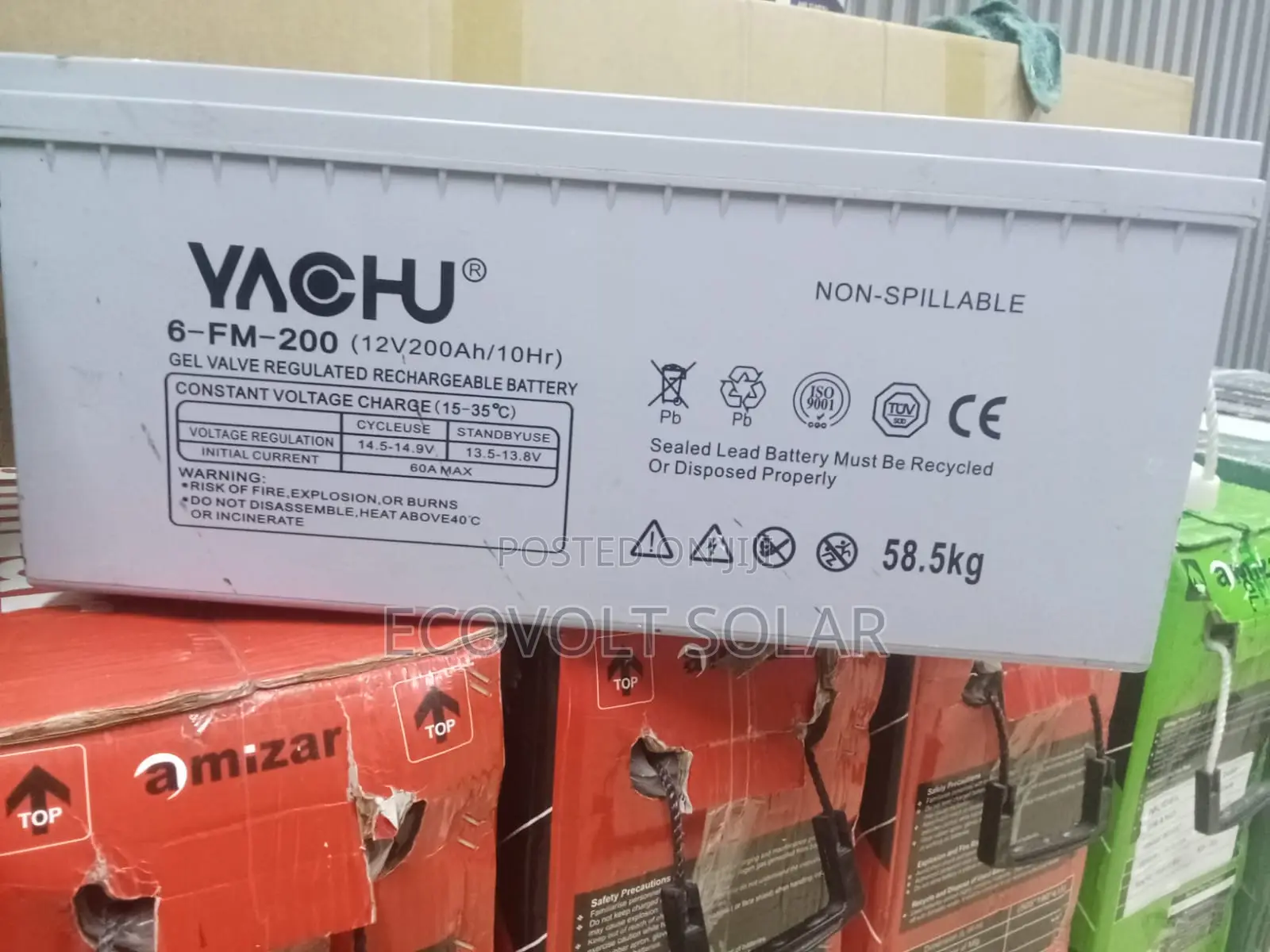 12v 100ah Yachu Gel Deep Cycle Solar Battery