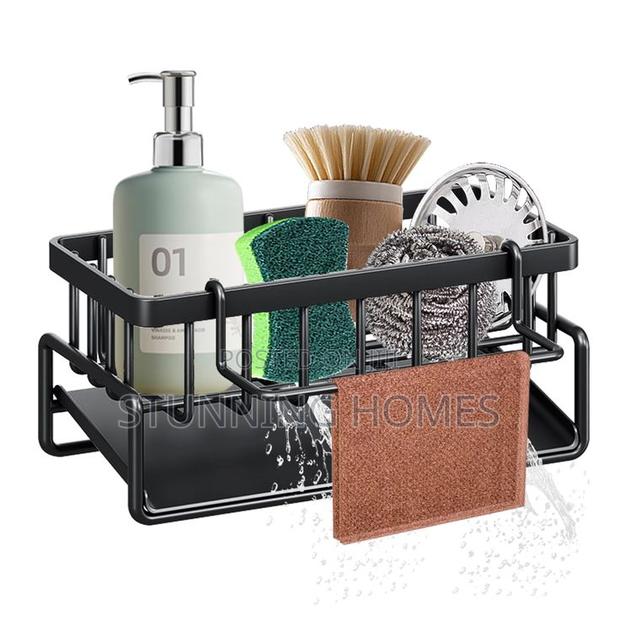 Multifunctional Carbon Steel Sink Drain Organizer Rack - thumbnail 2